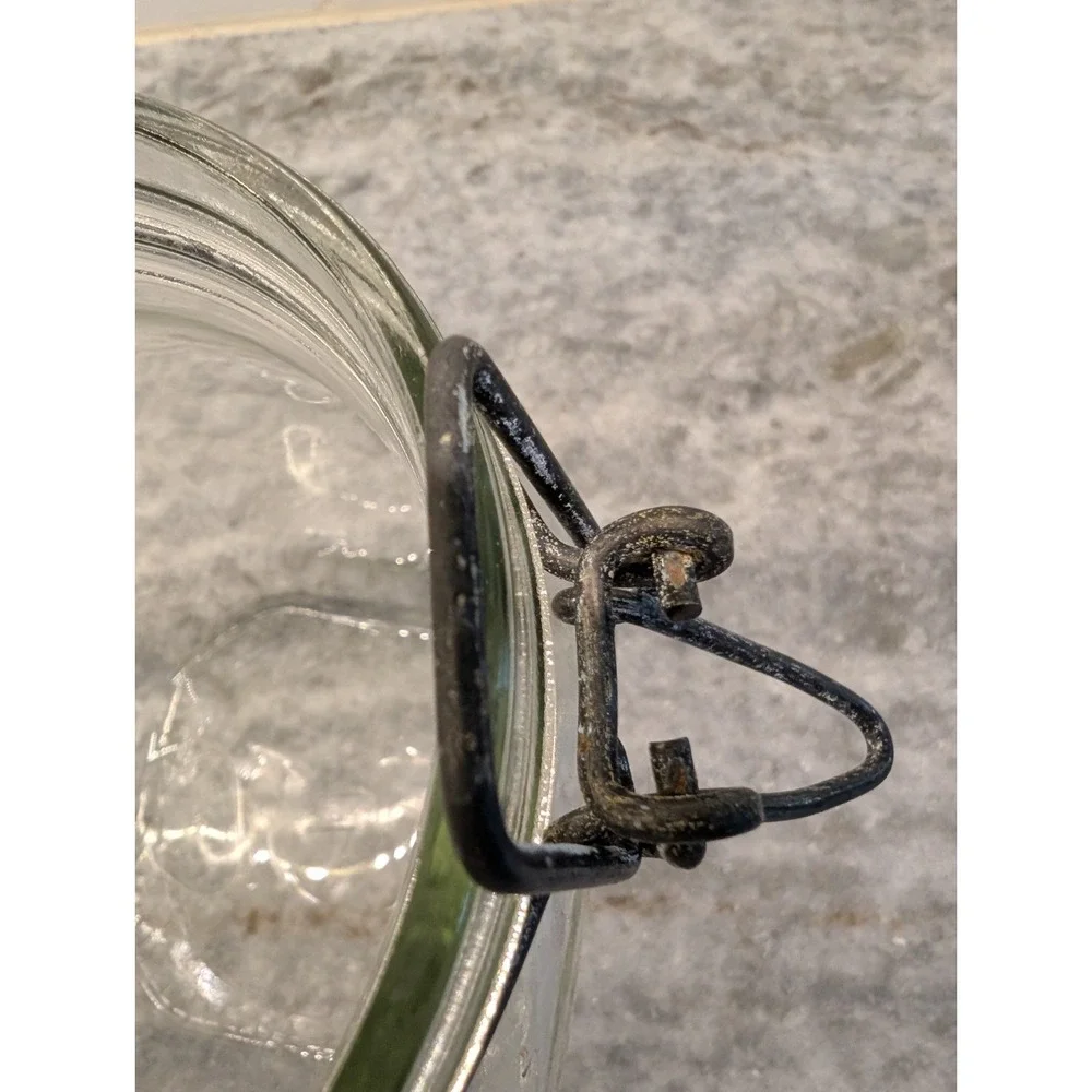 Fido Italian Glass Clamp Lid Canister 1 Liter Hermetic Storage Jar